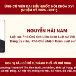 DANH SÁCH LUẬT SƯ THAM GIA ỨNG CỬ HĐND CÁC CẤP TẠI ĐỊA BÀN TỈNH QUẢNG NINH NHIỆM KỲ 2026 – 2031 VÀ DANH SÁCH LUẬT SƯ THAM GIA ỨNG CỬ ĐẠI BIỂU QUỐC HỘI KHÓA XVI